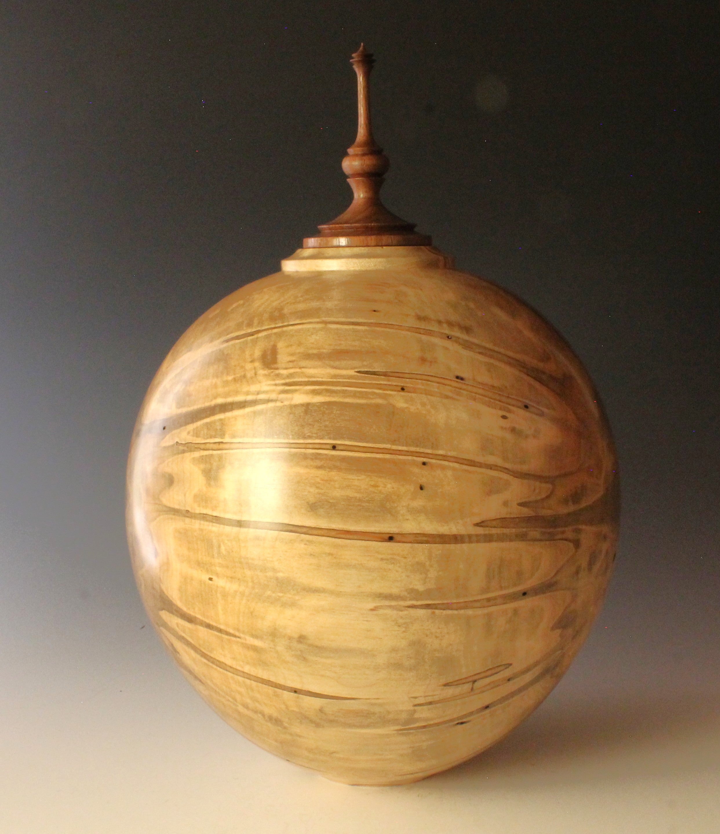 Ambrosia Maple Hollow Form with Walnut Finial HF-01